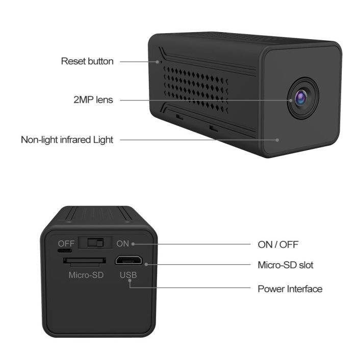 Micro Telecamera Spia wifi Camera IP Nascosta Spy Cam HD Wireless 1080p