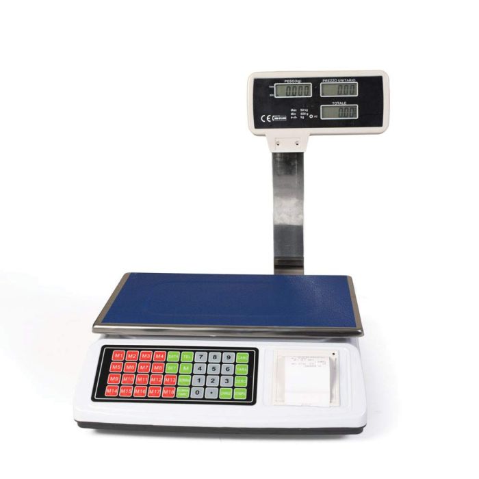 Bilancia digitale professionale con stampante 50 kg divisione 5 g Bilancia  da banco