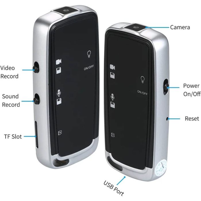 Mini Registratore Vocale con Videocamera con display USB Digital  Dispositivo di Registrazione Digitale per Interviste a