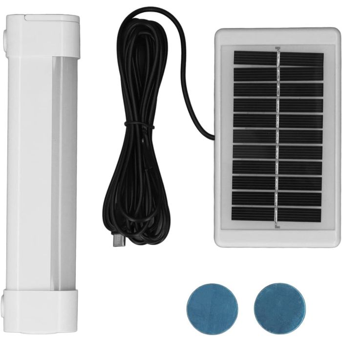 Lampada da Campeggio a LED con Pannello Solare Lampada di Emergenza da Campeggio  Ricaricabile USB Solare