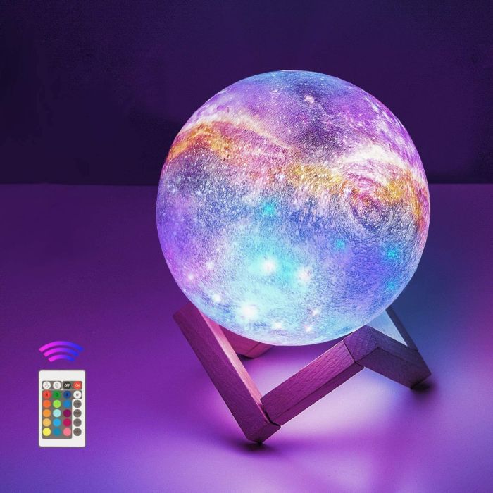 Luce Lunare 16 Colori, 8CM WYCY Lampada Luna 8CM 16 Colori 3D Stampa LED Luna Lampada Telecomando & Controllo Tattile con Interfaccia di Ricarica USB I Migliori Regali per Compleanno 