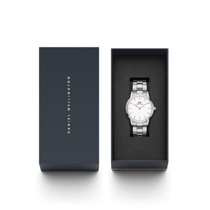 Orologio Daniel Wellington Iconic Link unisex con cinturino metallico a  maglie argento quadrante bianco DW00100203