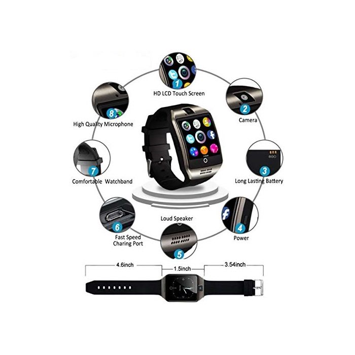 Bluetooth Smartwatch con Camera,Touchscreen,Smart Orologio  Impermeabile,Intelligente