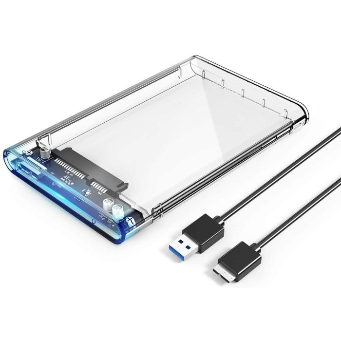 HDD / SSD Case Esterno Trasparente per Hard Disk 2.5 Pollici SATA