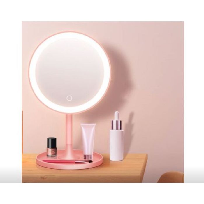 Specchio per il trucco da tavolo a led con lampada di ricarica USB
