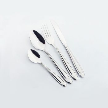Set posate cucina coltelli forchette cucchiai cucchiaini 24 pezzi acciaio  inossidabile