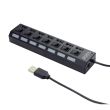 7 Porte USB ad Alta Velocità USB 2.0 + Adattatore AC ON/OFF Compatibile con sistemi Win e MacOS
