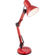 Lampada da tavolo in metallo rosso con attacco E27