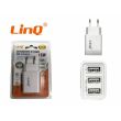 Caricabatterie Da Viaggio 3 Porte Usb 5V 3.1A 15W Linq T-3a23