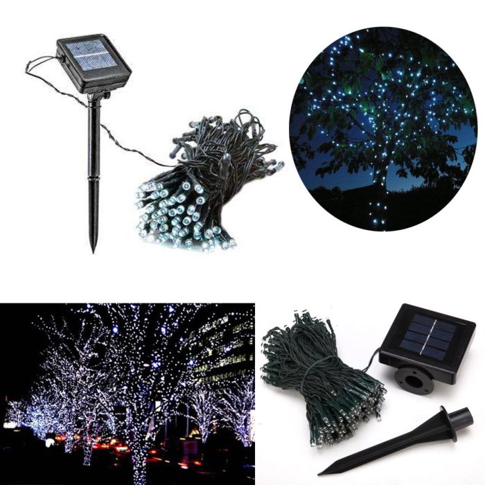Lampadine Led Energia Luce Solare 100 Luci Decorazione Giardino Balconi Natale