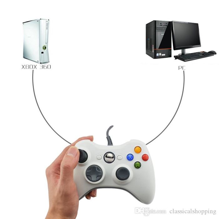 Xbox 360 Wired Controller Pc Usb Wired Gamepad Per Xbox 360 E Windows Pc Colore Bianco