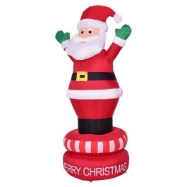 Babbo Natale Gonfiabile Ruotabile Rotante 360 Decorazioni Natale Natalizie 180cm